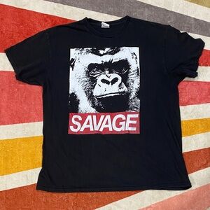 3/$10 Delta black savage gorilla T-Shirt vintage well worn feel